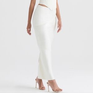House of CB Cream Maxi Skirt